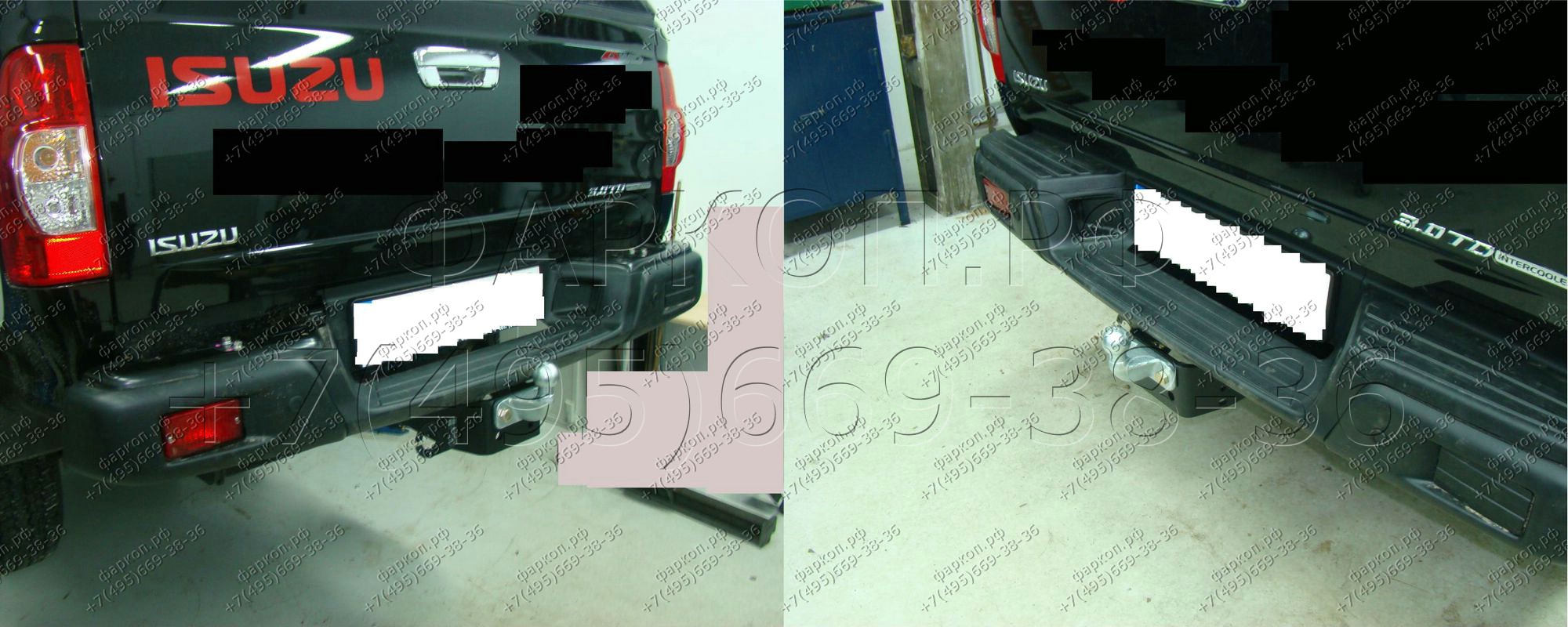 Фаркоп на Isuzu D-MAX 2007-2012 без подрезки бампера. Тип шара: A. Нагрузки: 2000/75 кг, масса фаркопа 20 кг (без электрики в комплекте)